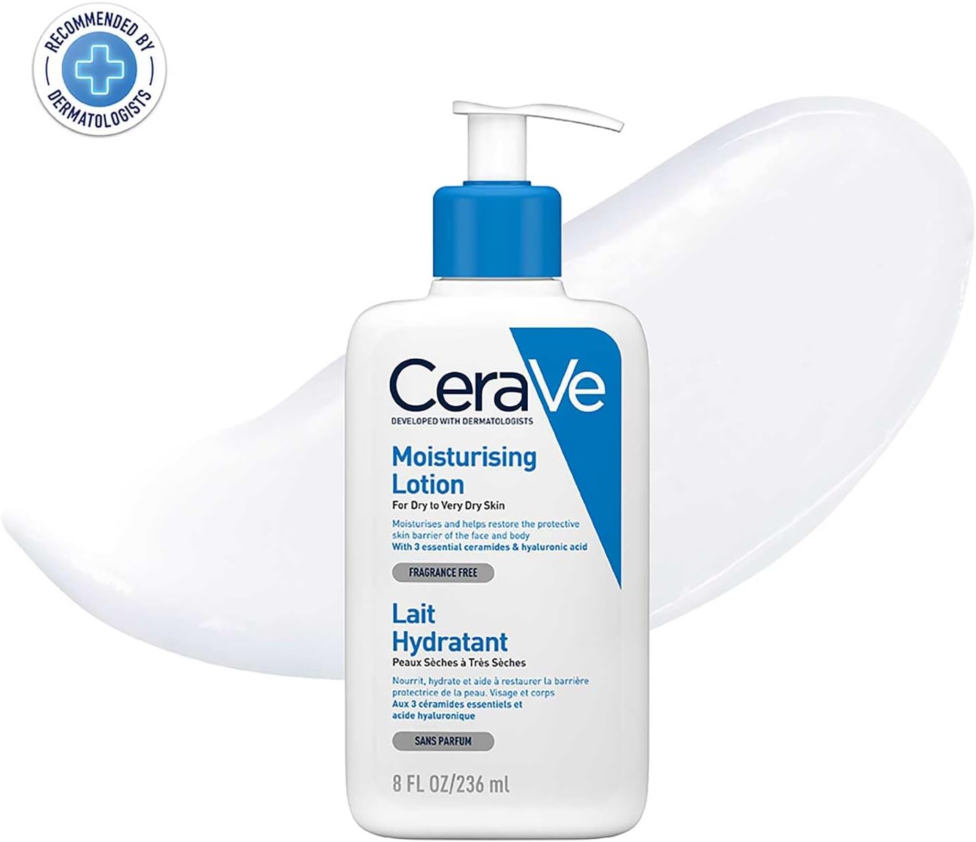 CeraVe MB094800 Kroppslotion, Vit, Blå, 236 ml