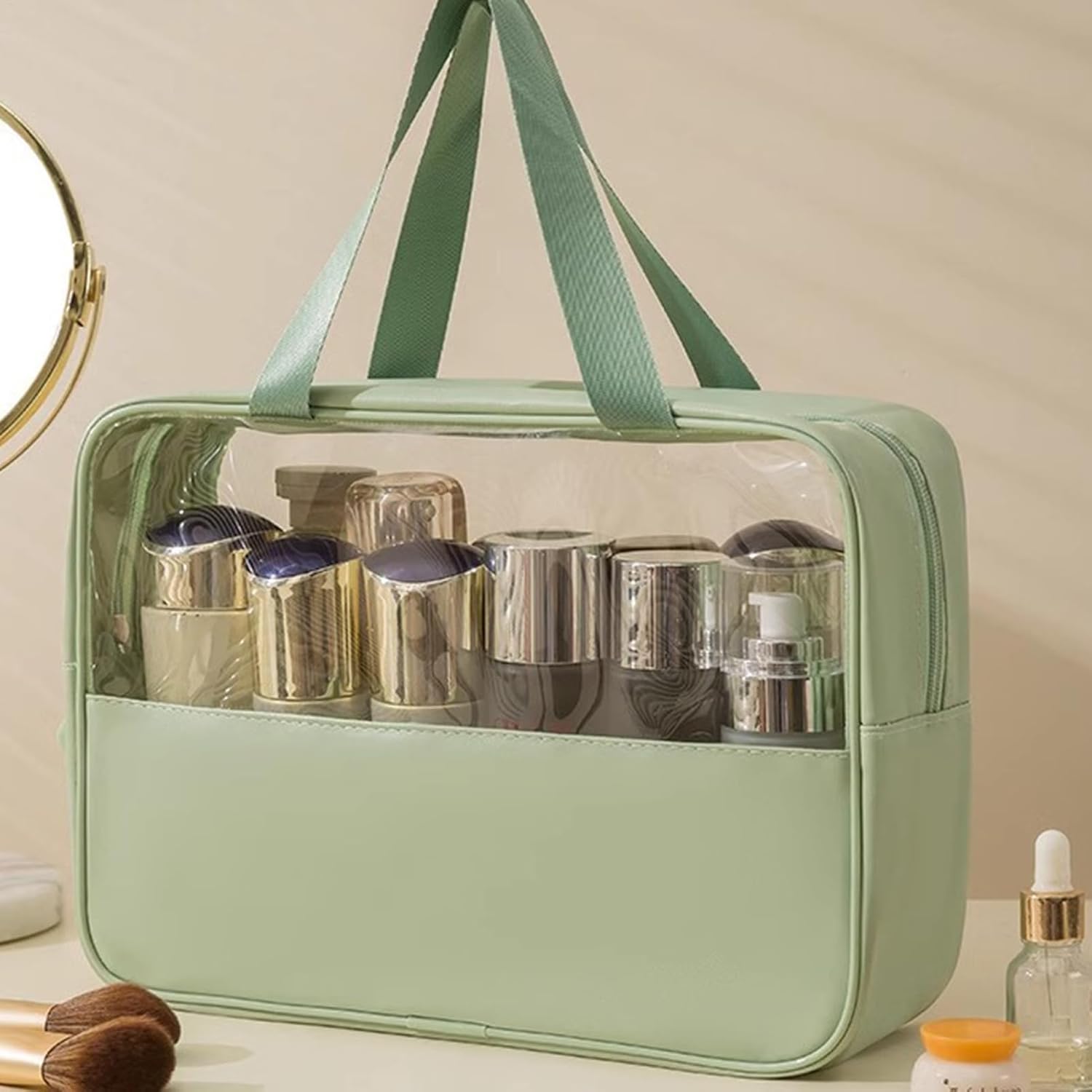 Large Capacity Travel Cosmetic Bag, Waterproof Toiletry Organizer, Lightweight Makeup Storage Pouch, Portable Bathroom Essentials Holder Ideal for Men & Women, Travel, Home, Gym