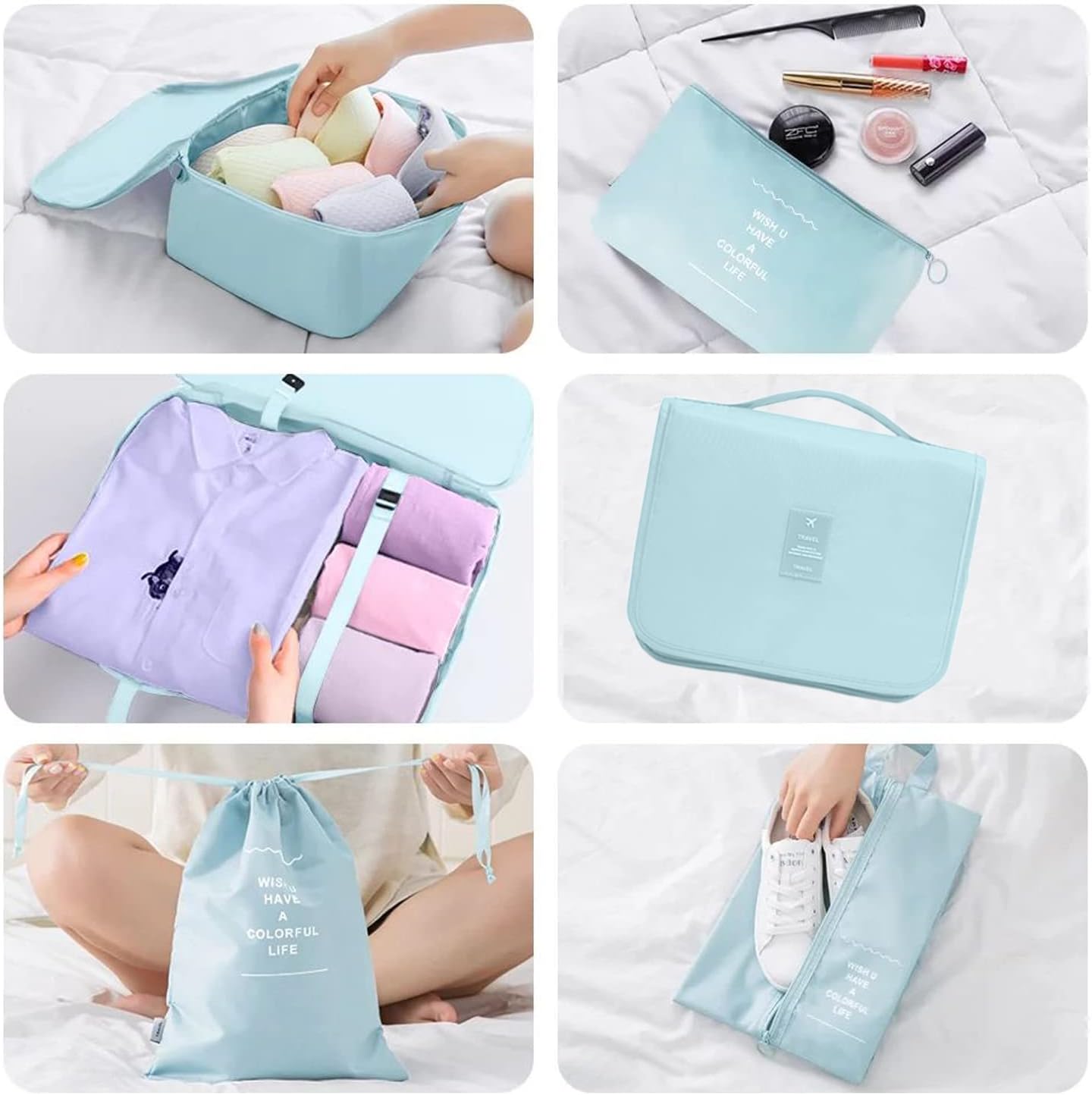 MURISE 8-Piece Packing Cubes, Clothes Bags, Travel Bag Organizer for Holiday and Travel, Packing Cube Travel Cubes, Travel Organization System