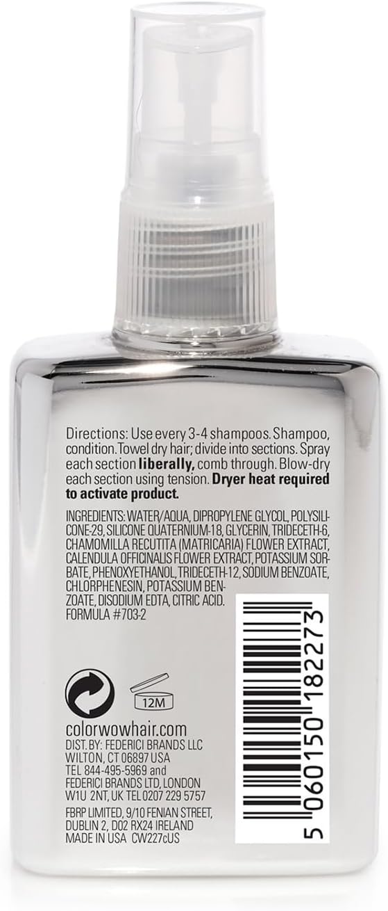 Color Wow Dream Coat Anti-Frizz Spray för superslätt hår, värmeskydd för hår håller upp till 3 hårtvättar, glansspray för smidigt hår, 50 ml