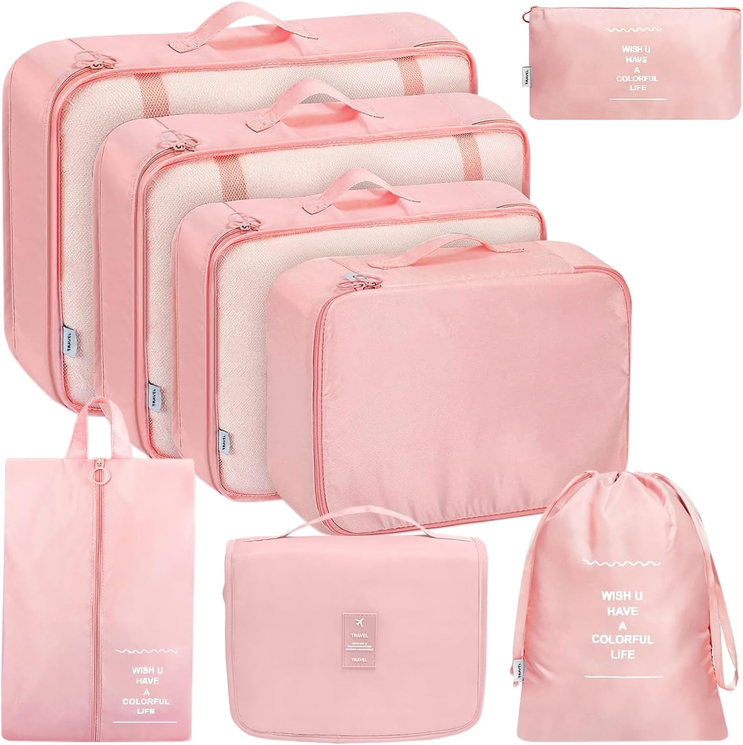 MURISE 8-Piece Packing Cubes, Clothes Bags, Travel Bag Organizer for Holiday and Travel, Packing Cube Travel Cubes, Travel Organization System