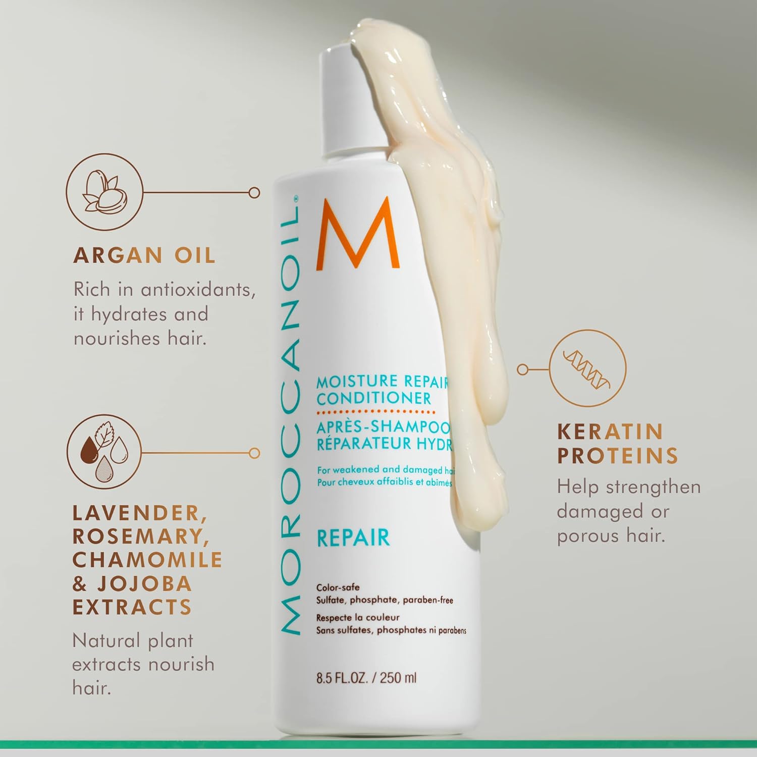 Moroccanoil Moisture Repair Conditioner, 250ml & Moroccanoil Moisture Repair Shampoo, 250ml