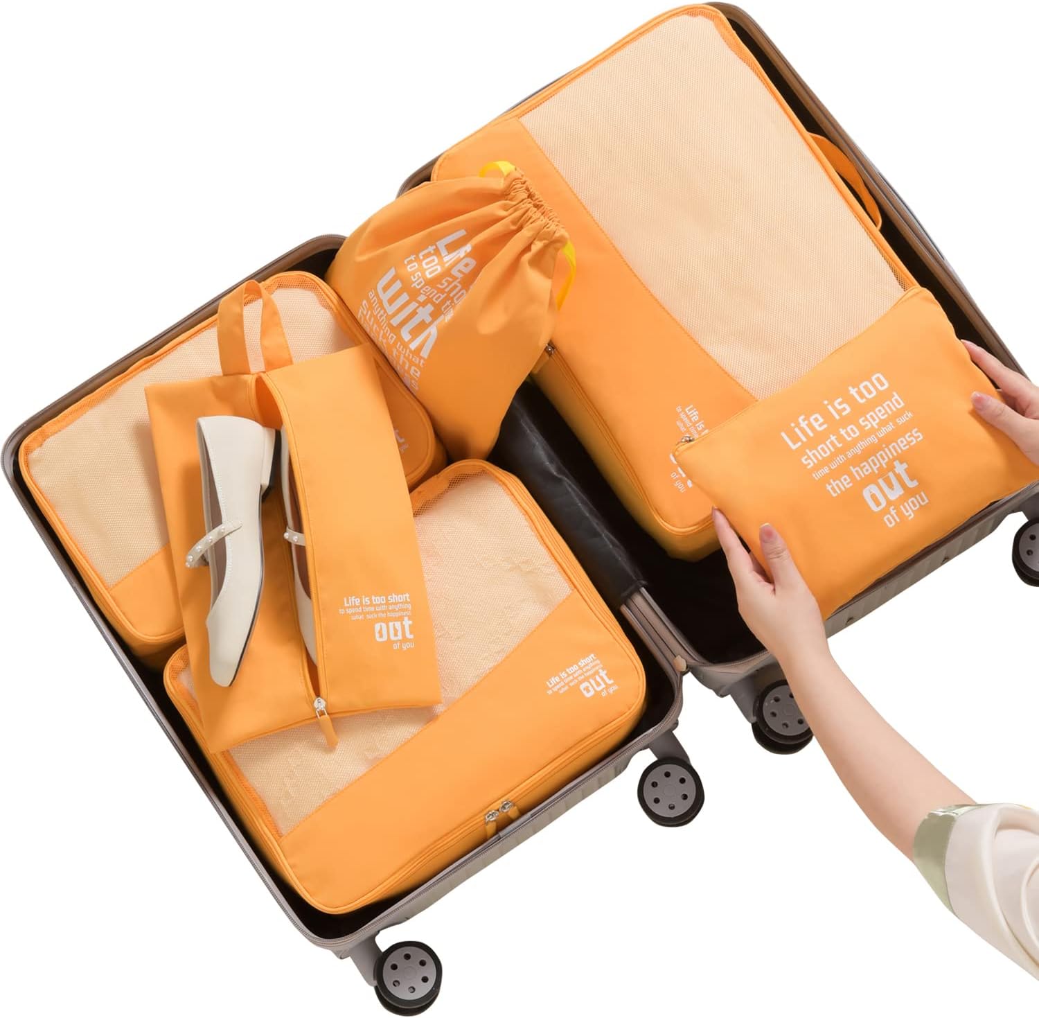 MURISE 8-Piece Packing Cubes, Clothes Bags, Travel Bag Organizer for Holiday and Travel, Packing Cube Travel Cubes, Travel Organization System
