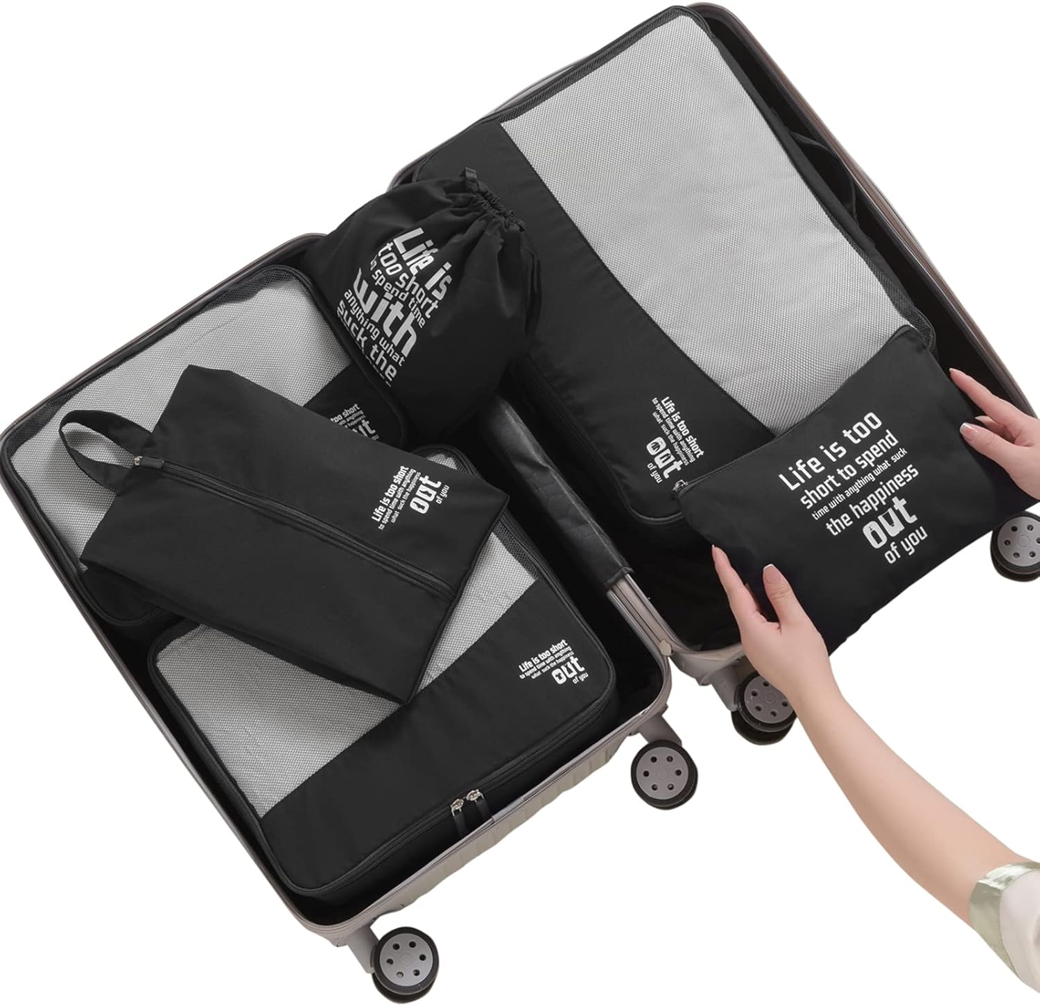 MURISE 8-Piece Packing Cubes, Clothes Bags, Travel Bag Organizer for Holiday and Travel, Packing Cube Travel Cubes, Travel Organization System