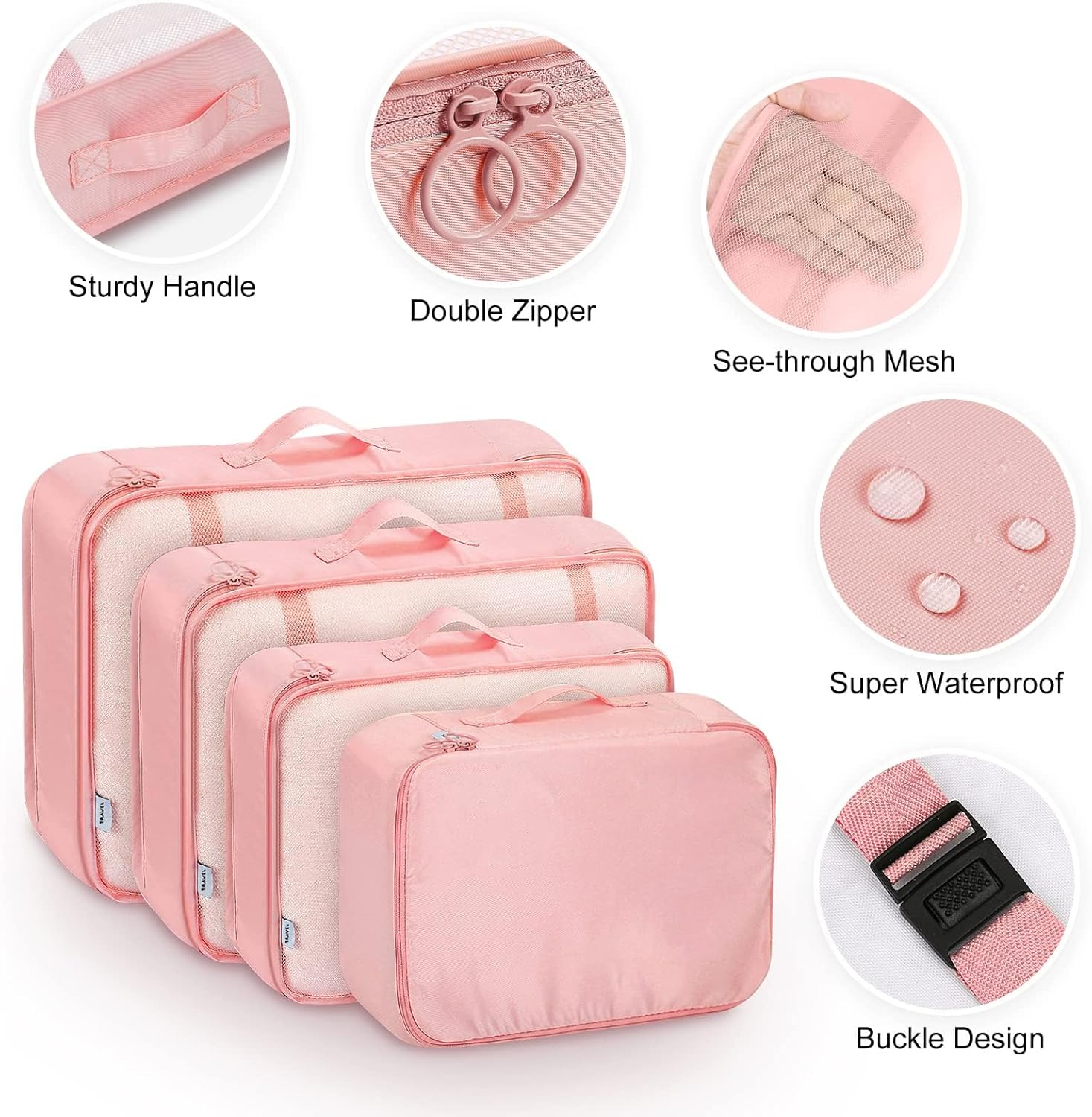 MURISE 8-Piece Packing Cubes, Clothes Bags, Travel Bag Organizer for Holiday and Travel, Packing Cube Travel Cubes, Travel Organization System