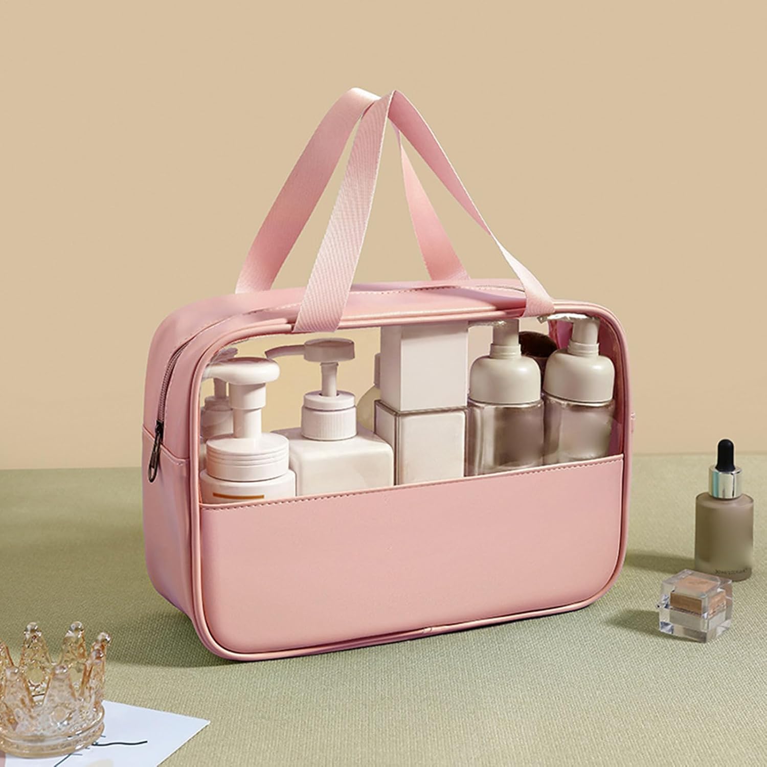 Large Capacity Travel Cosmetic Bag, Waterproof Toiletry Organizer, Lightweight Makeup Storage Pouch, Portable Bathroom Essentials Holder Ideal for Men & Women, Travel, Home, Gym