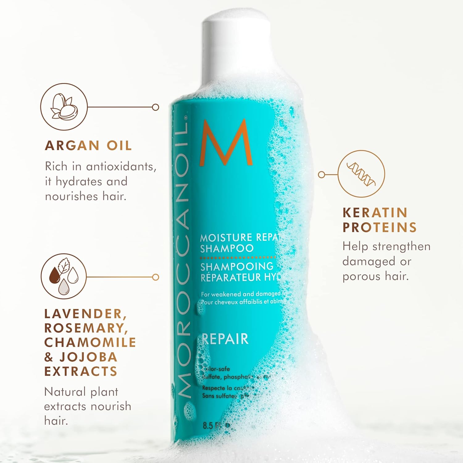 Moroccanoil Moisture Repair Conditioner, 250ml & Moroccanoil Moisture Repair Shampoo, 250ml