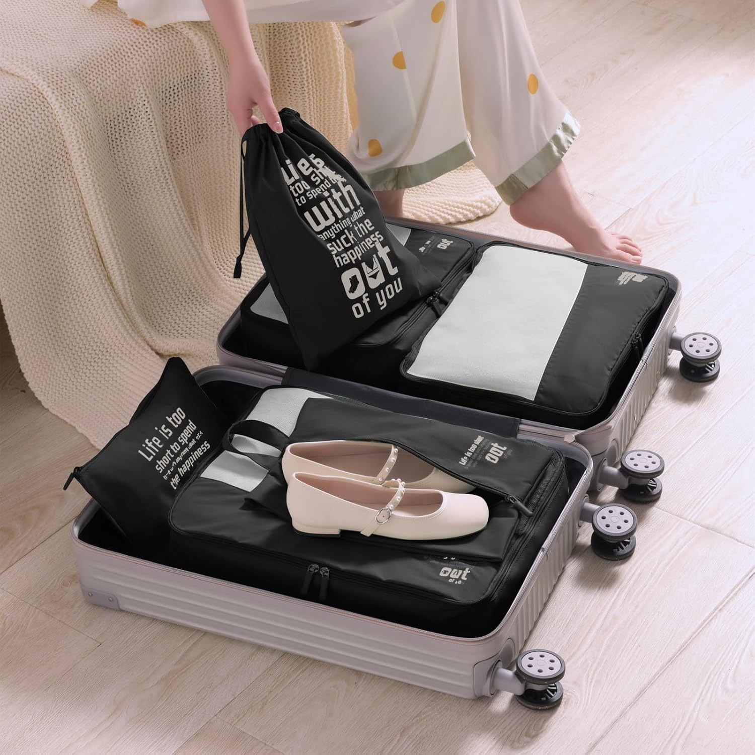 MURISE 8-Piece Packing Cubes, Clothes Bags, Travel Bag Organizer for Holiday and Travel, Packing Cube Travel Cubes, Travel Organization System
