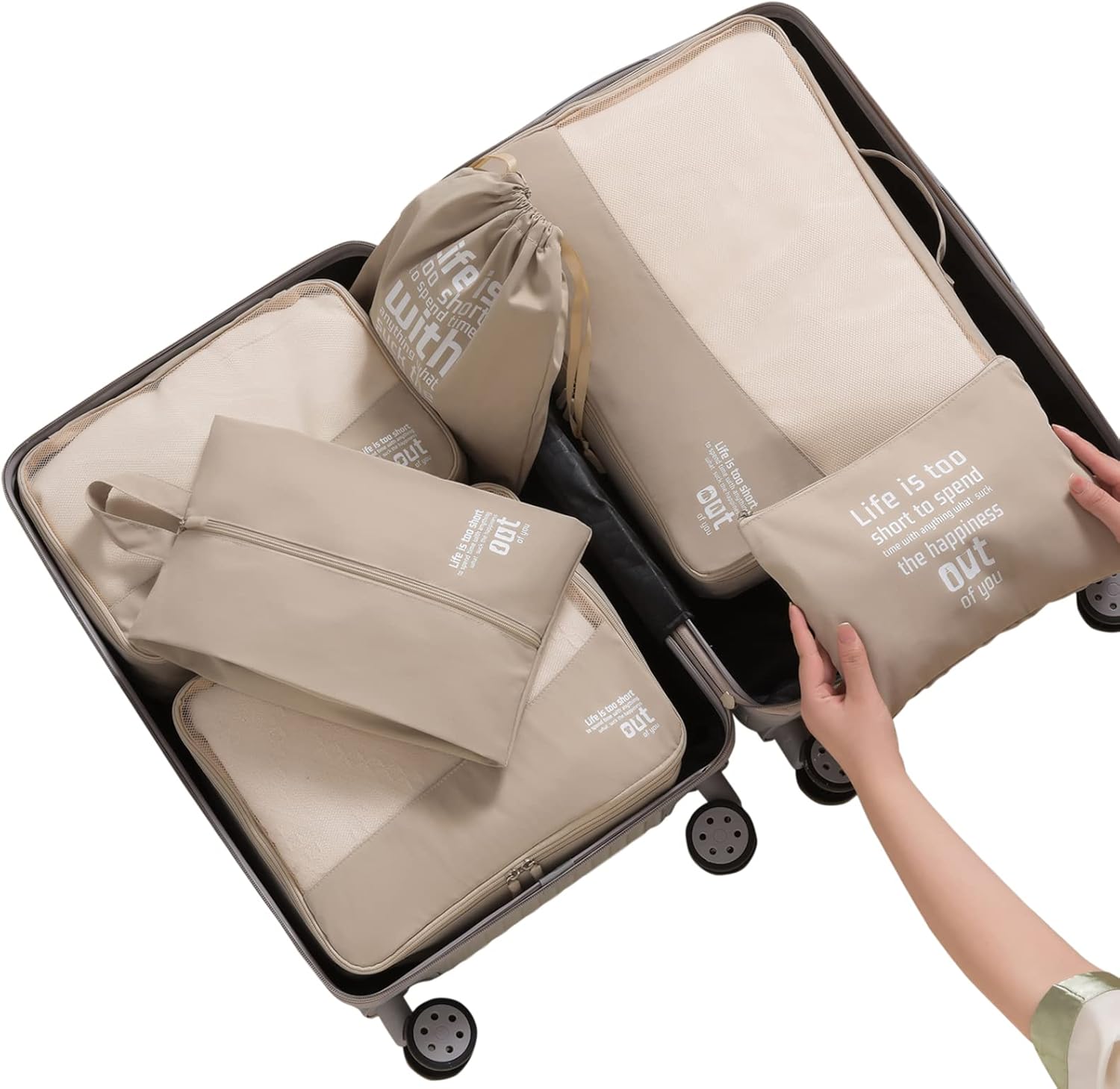 MURISE 8-Piece Packing Cubes, Clothes Bags, Travel Bag Organizer for Holiday and Travel, Packing Cube Travel Cubes, Travel Organization System