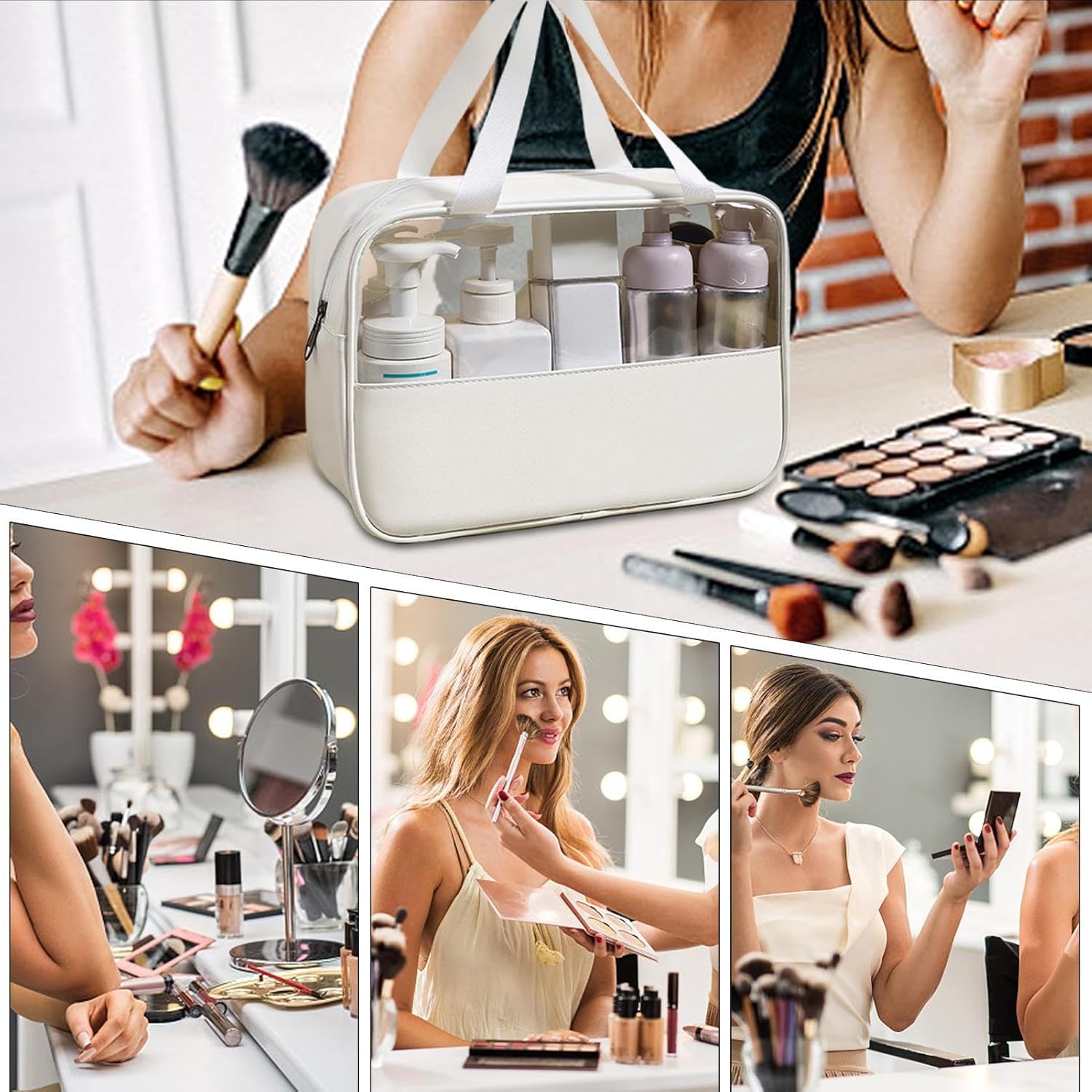 Large Capacity Travel Cosmetic Bag, Waterproof Toiletry Organizer, Lightweight Makeup Storage Pouch, Portable Bathroom Essentials Holder Ideal for Men & Women, Travel, Home, Gym