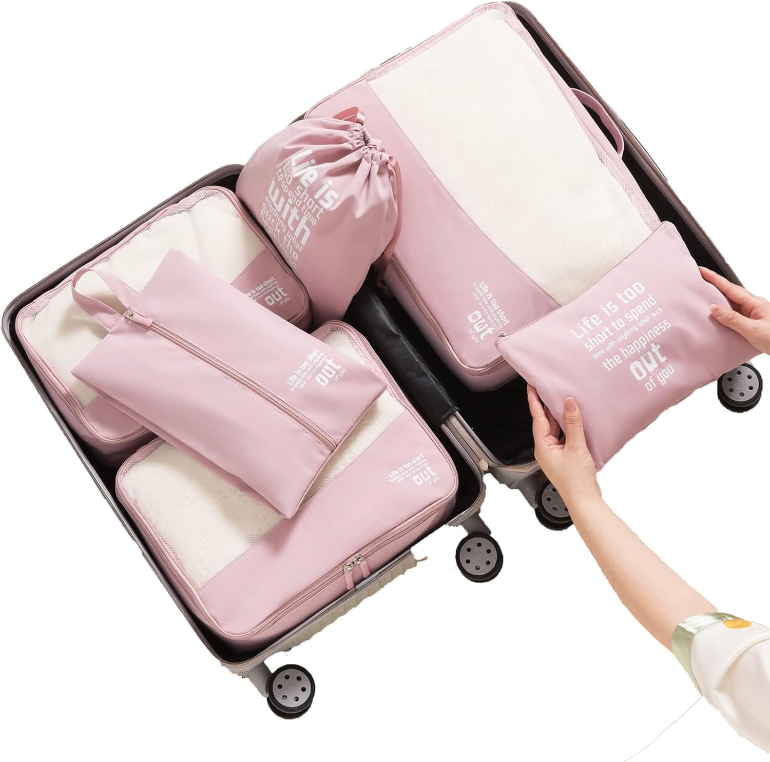MURISE 8-Piece Packing Cubes, Clothes Bags, Travel Bag Organizer for Holiday and Travel, Packing Cube Travel Cubes, Travel Organization System