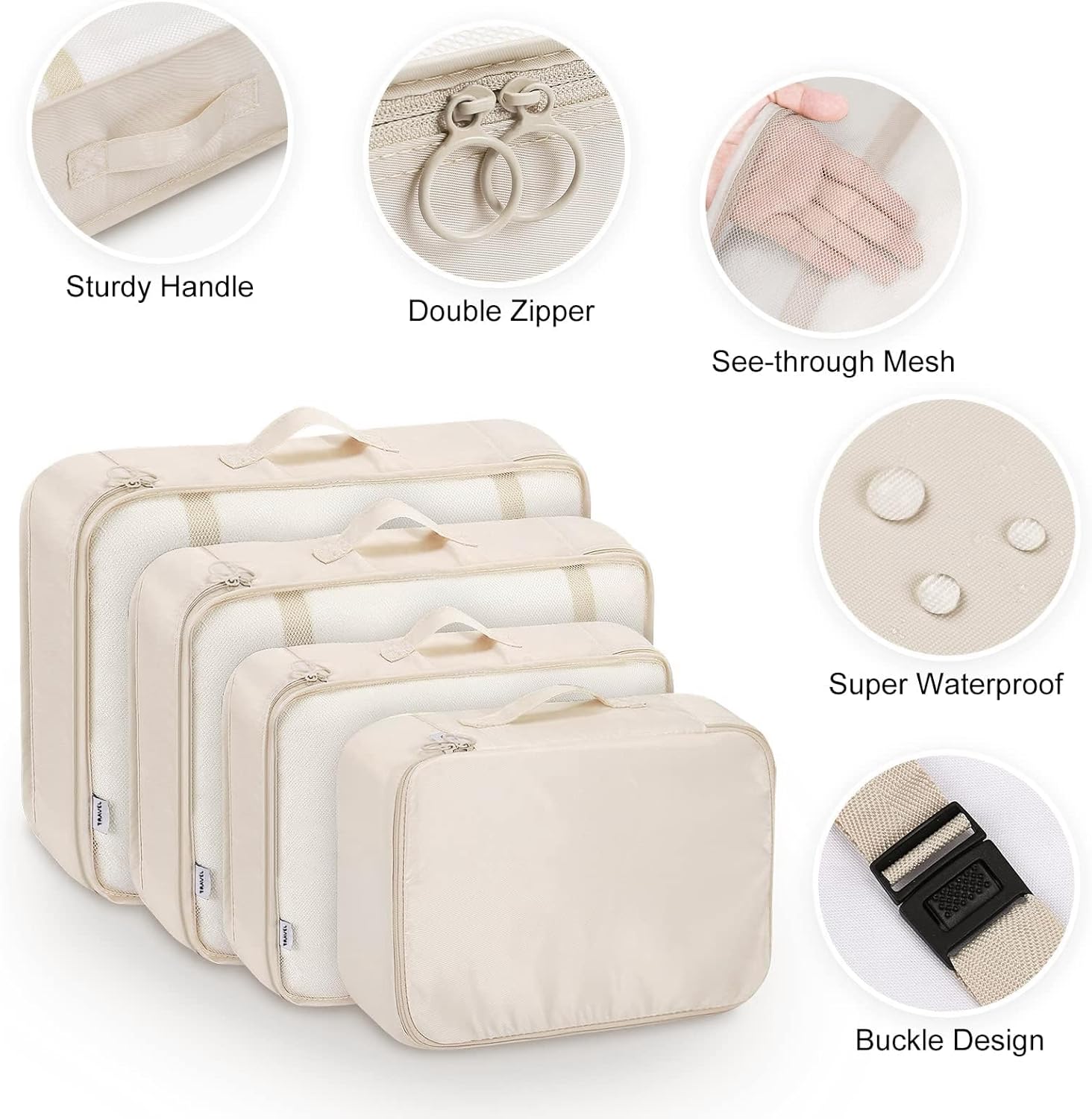 MURISE 8-Piece Packing Cubes, Clothes Bags, Travel Bag Organizer for Holiday and Travel, Packing Cube Travel Cubes, Travel Organization System