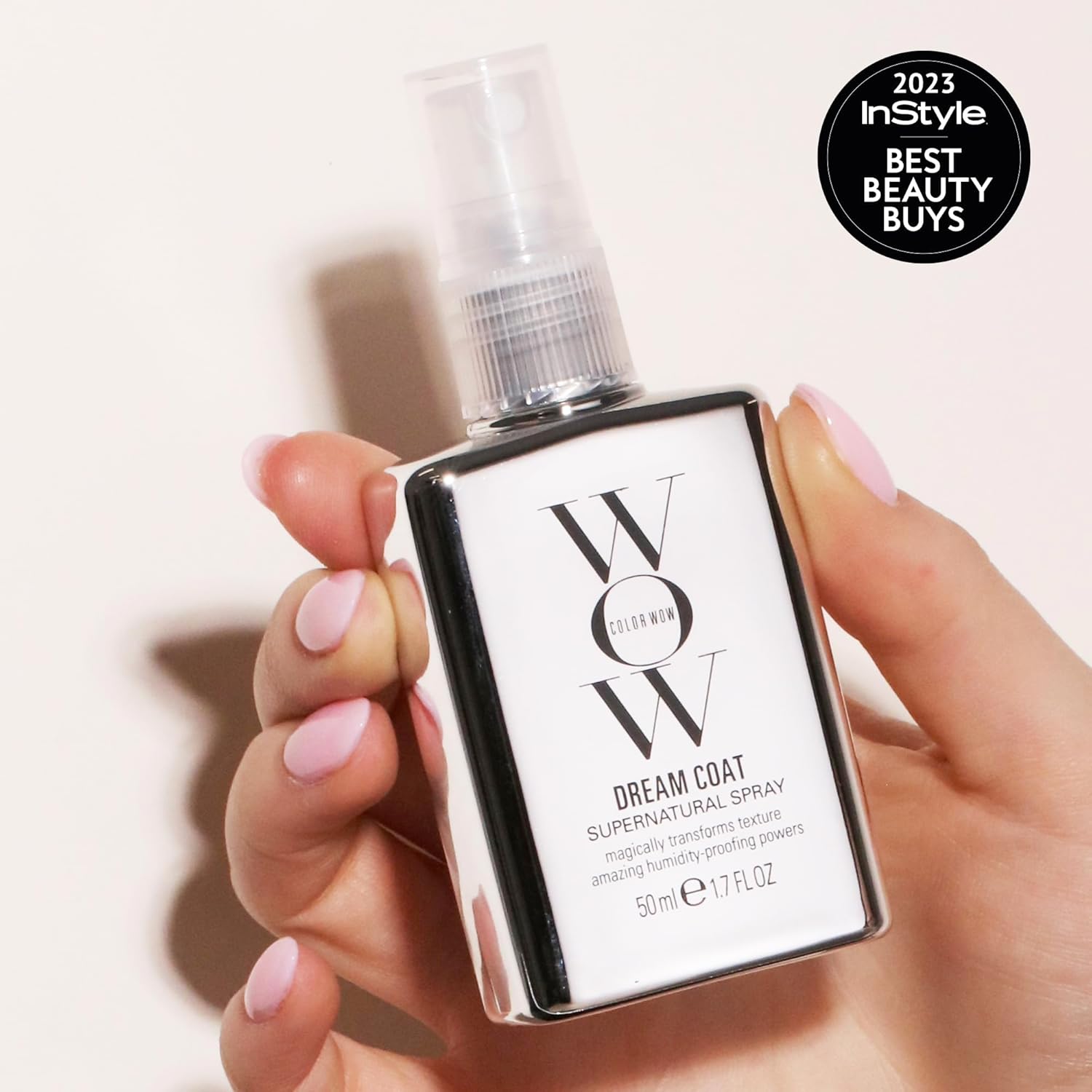Color Wow Dream Coat Anti-Frizz Spray för superslätt hår, värmeskydd för hår håller upp till 3 hårtvättar, glansspray för smidigt hår, 50 ml