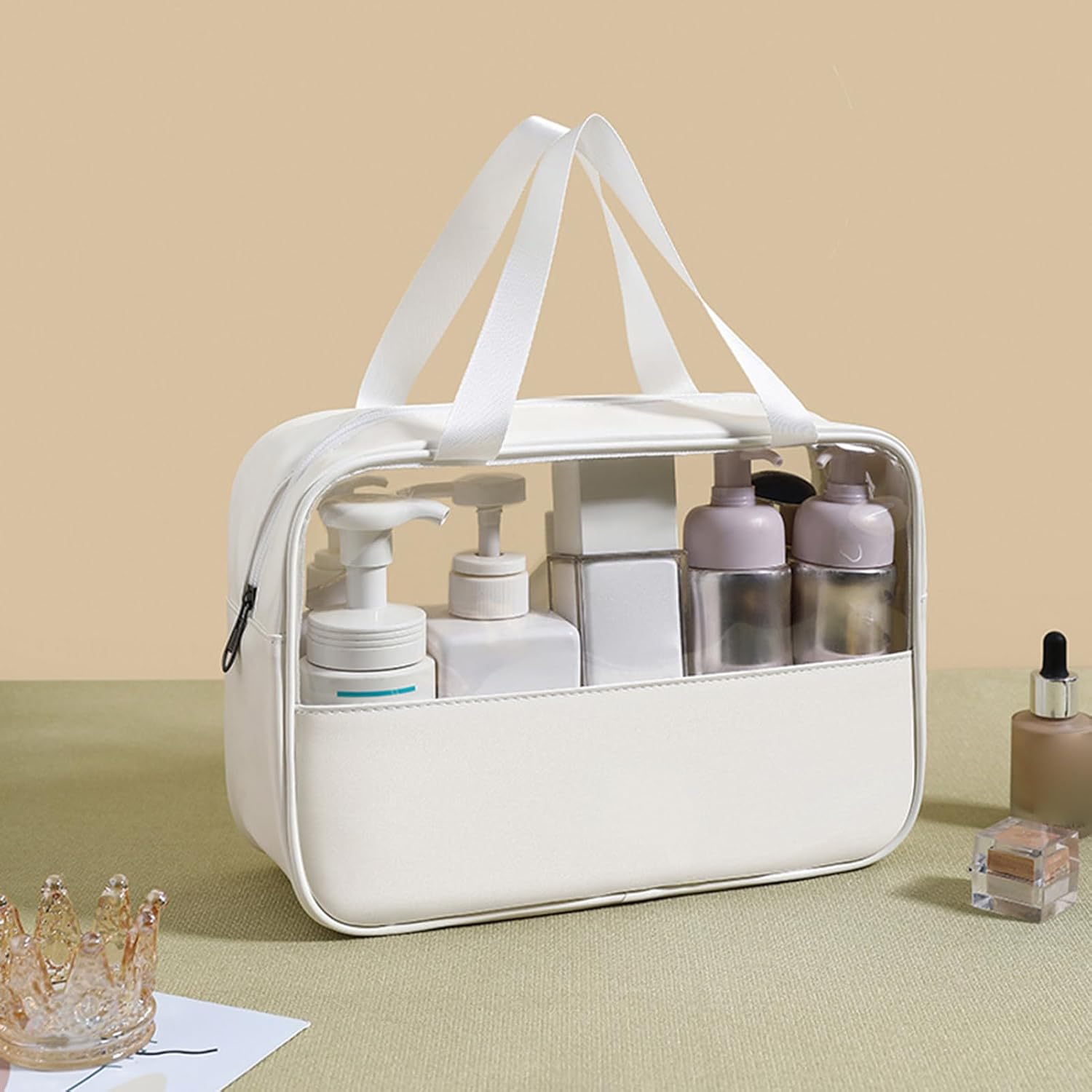 Large Capacity Travel Cosmetic Bag, Waterproof Toiletry Organizer, Lightweight Makeup Storage Pouch, Portable Bathroom Essentials Holder Ideal for Men & Women, Travel, Home, Gym
