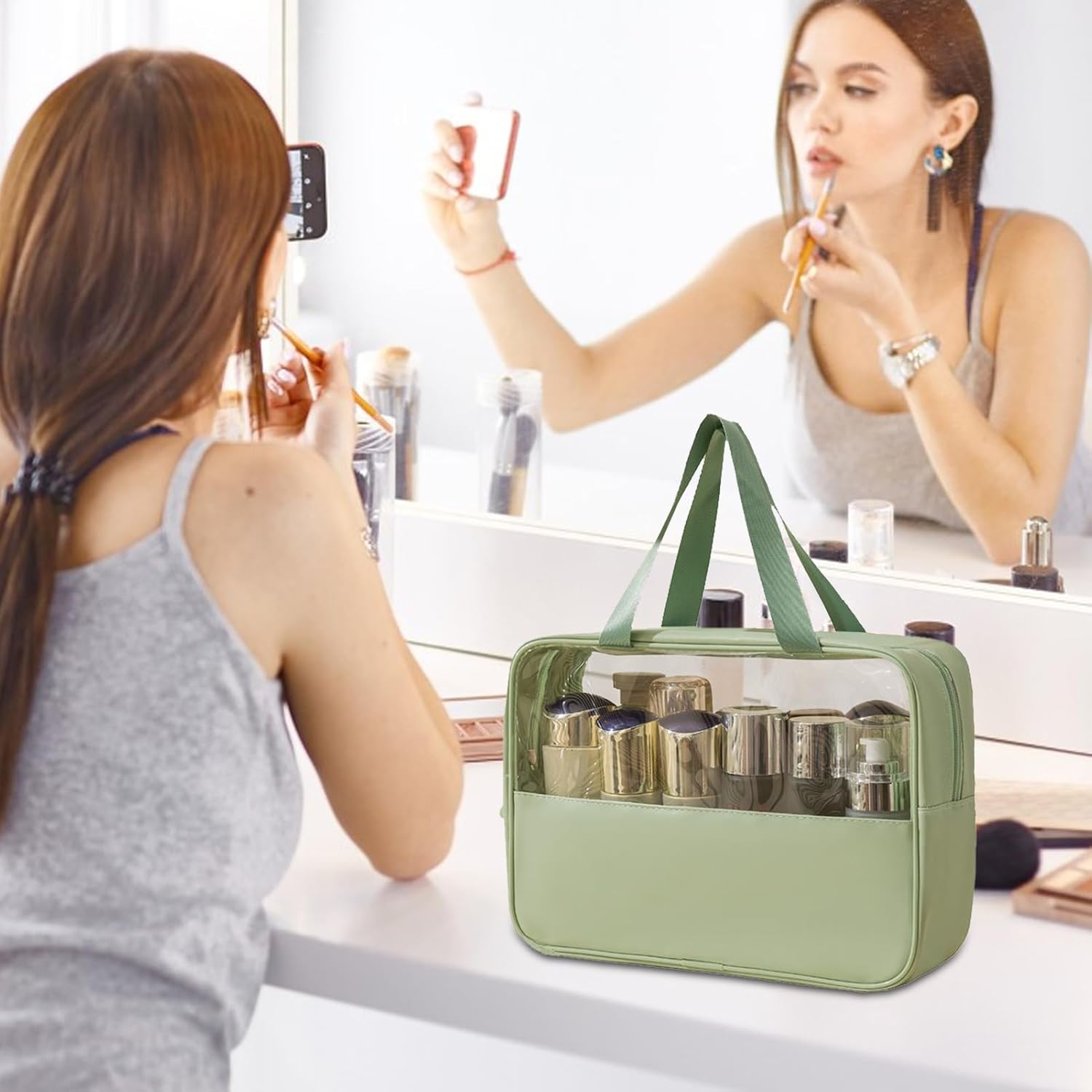 Large Capacity Travel Cosmetic Bag, Waterproof Toiletry Organizer, Lightweight Makeup Storage Pouch, Portable Bathroom Essentials Holder Ideal for Men & Women, Travel, Home, Gym