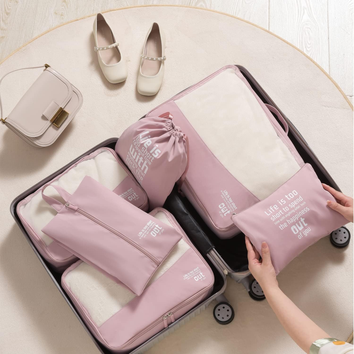 MURISE 8-Piece Packing Cubes, Clothes Bags, Travel Bag Organizer for Holiday and Travel, Packing Cube Travel Cubes, Travel Organization System