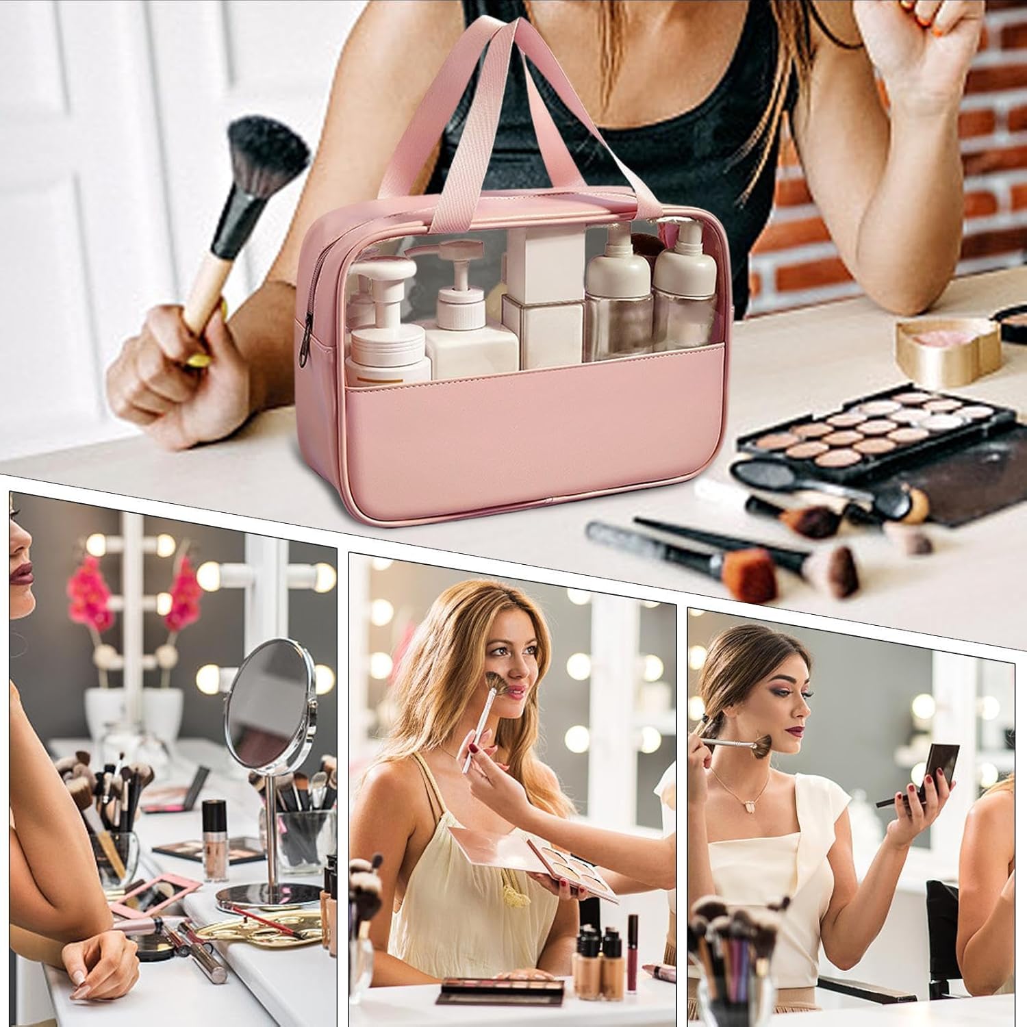 Large Capacity Travel Cosmetic Bag, Waterproof Toiletry Organizer, Lightweight Makeup Storage Pouch, Portable Bathroom Essentials Holder Ideal for Men & Women, Travel, Home, Gym