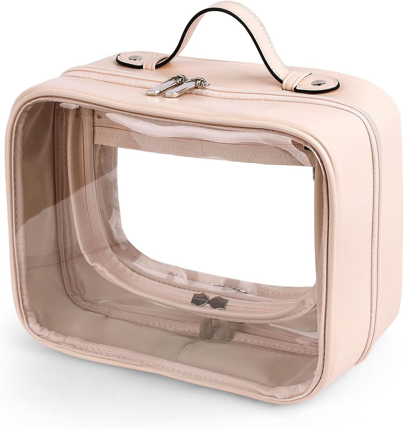 Lychii TSA-godkänd toalettväska, klar resväska för vätskor, toalettartiklar, kosmetikaväska, organisatör, resetillbehör för handbagage, nödvändigheter, Rosa, L