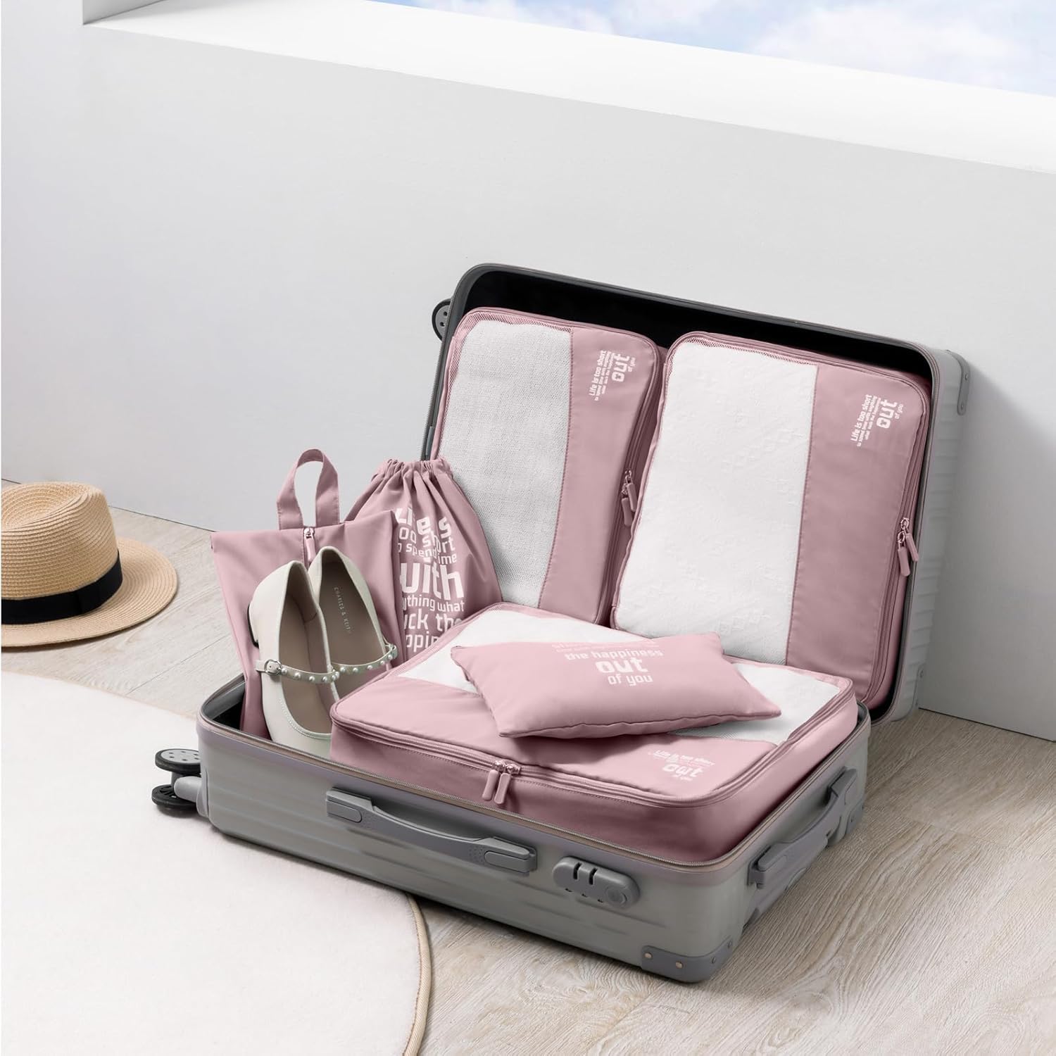 MURISE 8-Piece Packing Cubes, Clothes Bags, Travel Bag Organizer for Holiday and Travel, Packing Cube Travel Cubes, Travel Organization System