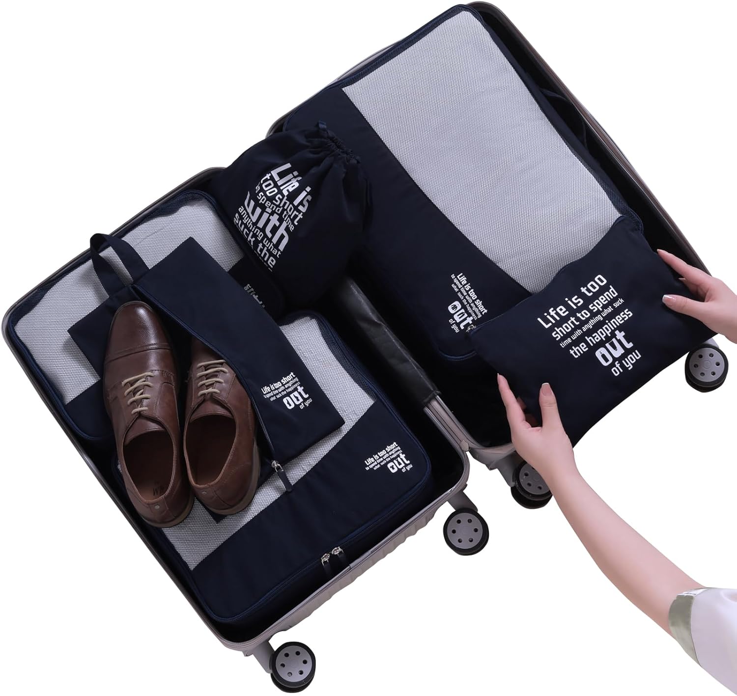 MURISE 8-Piece Packing Cubes, Clothes Bags, Travel Bag Organizer for Holiday and Travel, Packing Cube Travel Cubes, Travel Organization System