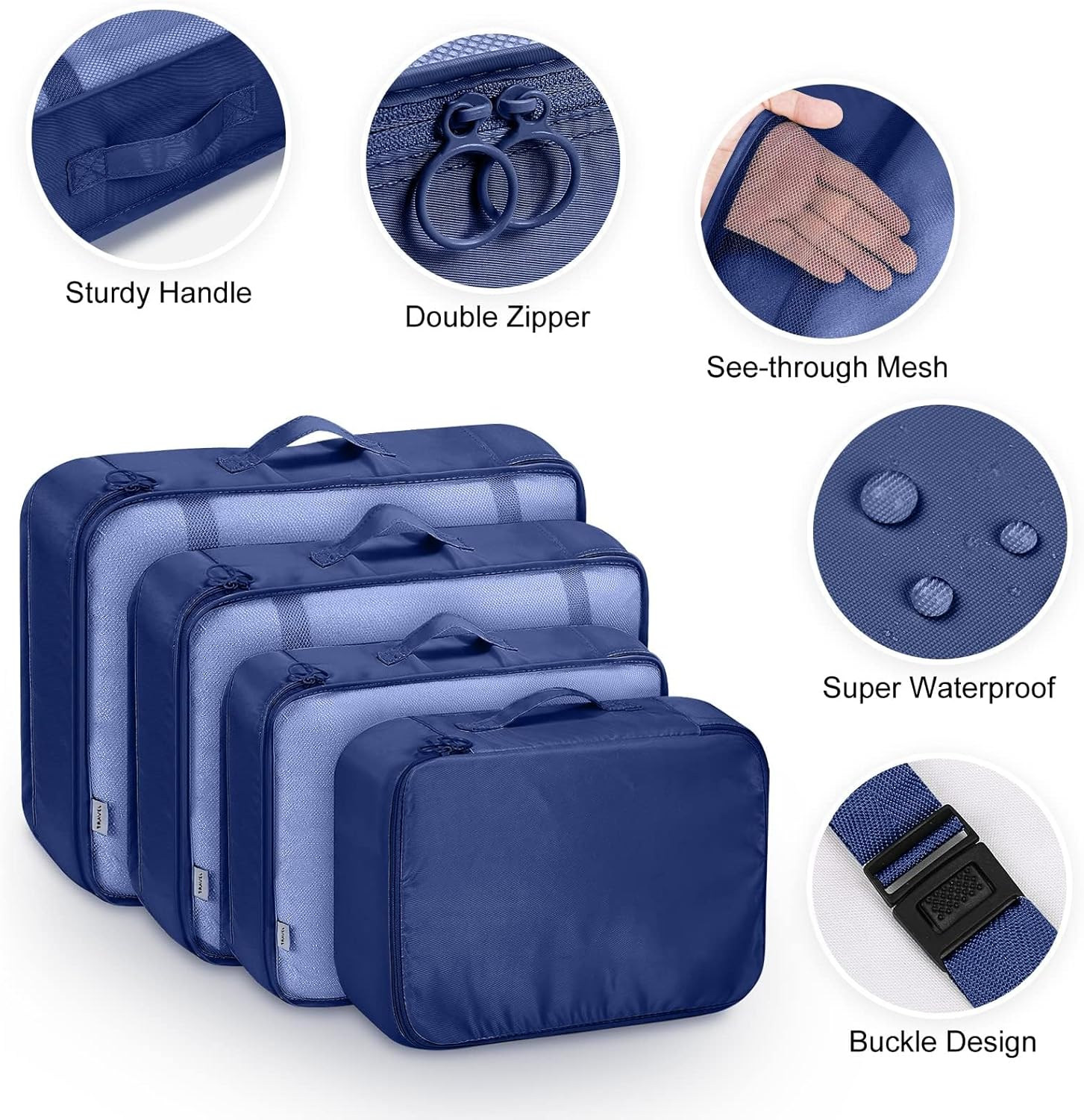 MURISE 8-Piece Packing Cubes, Clothes Bags, Travel Bag Organizer for Holiday and Travel, Packing Cube Travel Cubes, Travel Organization System