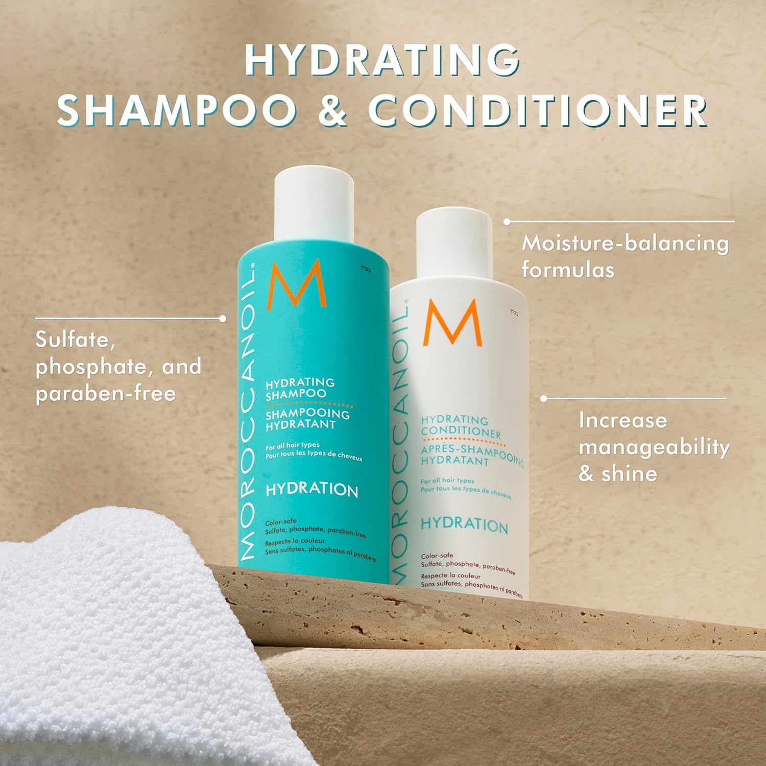 Moroccanoil Hydrating Shampoo, 250ml & Moroccanoil Hydrating Conditioner, 250ml